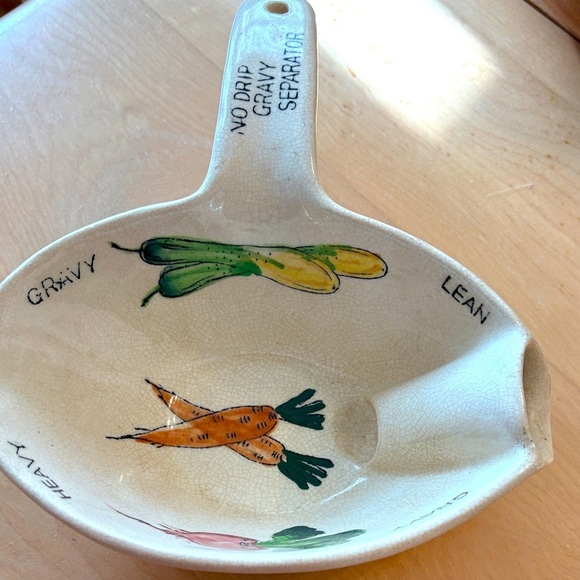 Vintage Other - Vintage Mid-Century Gravy Separator with Vegetable Design. Made in Japan.